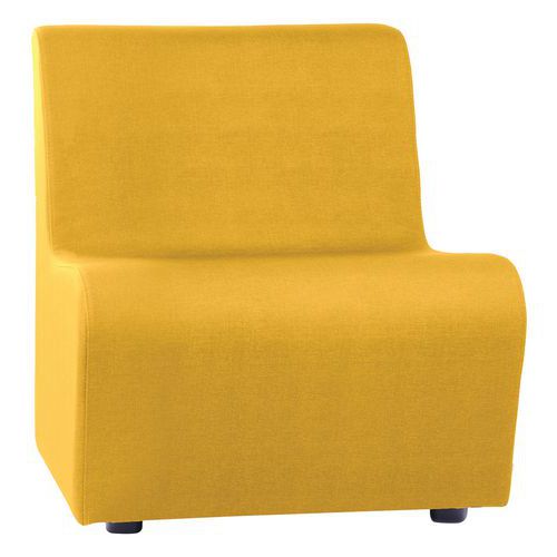 Spouf - Fauteuil Ergo 1 place tissu simili cuir jaune - Usage Collectivité - M1