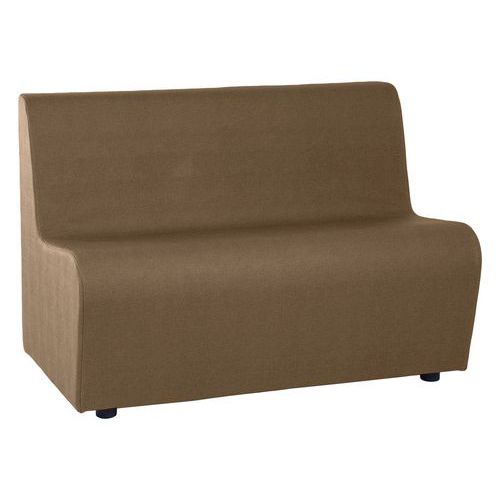 Canapé Ergo 2 Places Tissu Simili Cuir Taupe