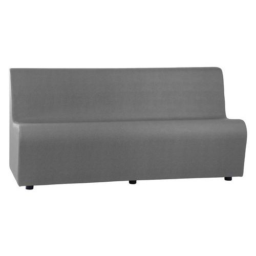 Canapé Ergo 4 Places Tissu Simili Cuir Gris