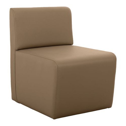 Fauteuil Leaf 1 Place Tissu Simili Cuir Taupe