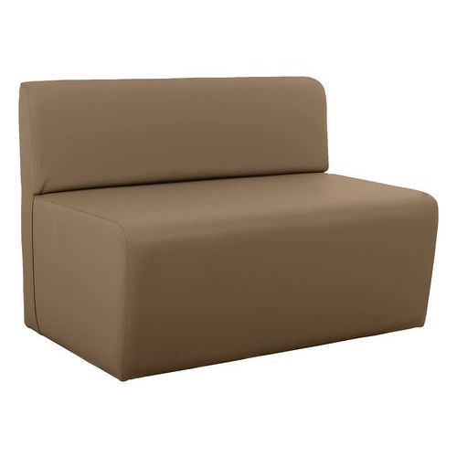 Spouf - Canapé Leaf 2 places simili cuir taupe - 100x65x70 cm - Usage collectivité M1