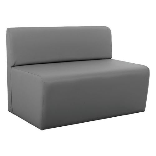 Spouf - Canapé Leaf 2 places simili cuir gris - 100x65x70 cm - Usage collectivité, M1