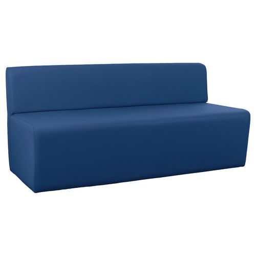 Spouf - Canapé Leaf 3 places simili cuir bleu - 150cm - Usage collectivité M1