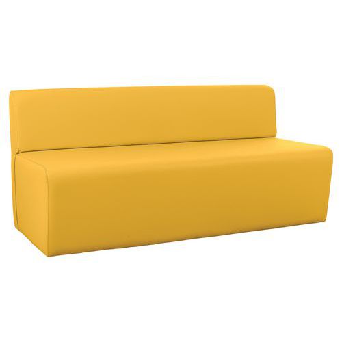 Canapé Leaf 3 Places Tissu Simili Cuir Jaune