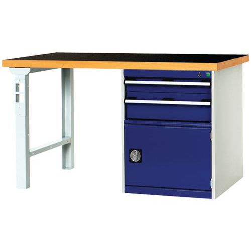 Bott 1 Établi Fixe Cubio Combi Avec 2 Tiroirs + 1 Armoire - Largeur 200 Cm - Polyrey