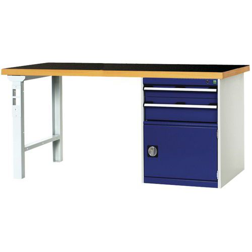 Bott 1 Établi Fixe Cubio Combi Avec 2 Tiroirs + 1 Armoire - Largeur 200 Cm - Polyrey