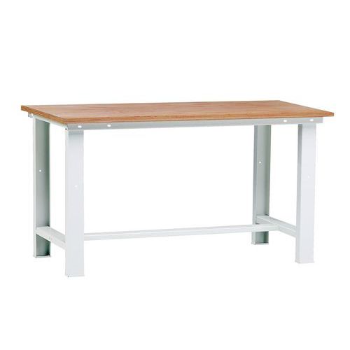 Ateliers System - Établi Fixe 2000x800mm - Plateau Hêtre Multiplis 24mm - Charge 500kg - Gris