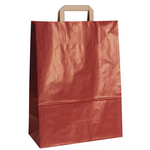 Sac En Papier Kraft Col.:rouge H:43 Cm