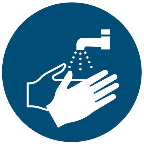 Panneau d'obligation - Lavage des mains obligatoire - Rigide Panneau d'obligation - Lavage des mains obligatoire - Rigide