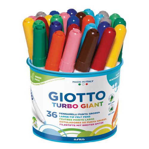 Pot plastique 36 feutres pointe extra large turbo Giant Omyacolor Giotto thumbnail image 1