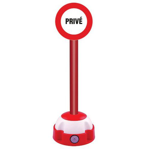 Poteau Rouge 0.80m Sur Balise +disque 300mm P Rive