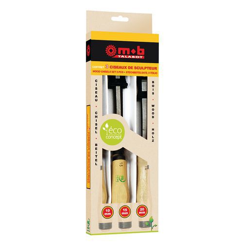 Mob 1 Jeu De 3 Ciseaux Bois De Sculpteur - Coffret