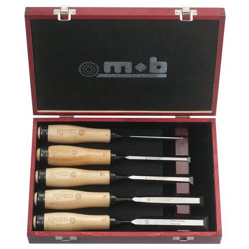Coffret 5 ciseaux bois de sculpteur Coffret 5 ciseaux bois de sculpteur