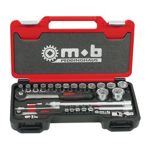 Mob 1 Coffret Fusion Box Cliquet Et Douilles 1/4" - 1/2" - 33 Pcs