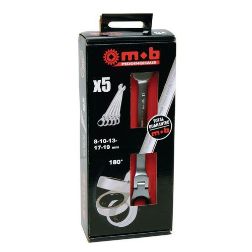 Mob 1 Jeu De 5 Clés à Cliquet Articulées En Coffret