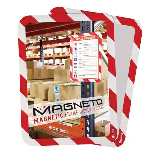 Cadre Magneto Securite Magnetique A4 Rouge/blanc