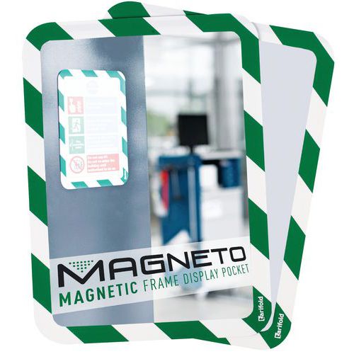 Cadre Magneto Securite Magnetique A4 Vert/blanc