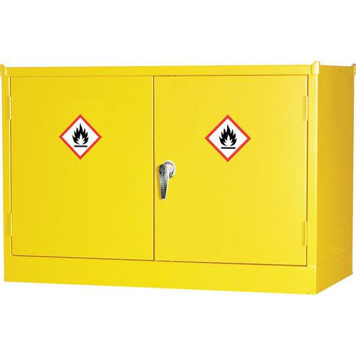 Elite Guard - Armoire empilable jaune COSHH 610x915x457mm - 30L rétention - Acier - 2 portes battantes