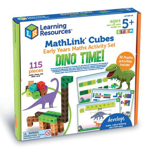 Lot 100 cubes MathLink dinosaures + 15 cartes thumbnail image 1