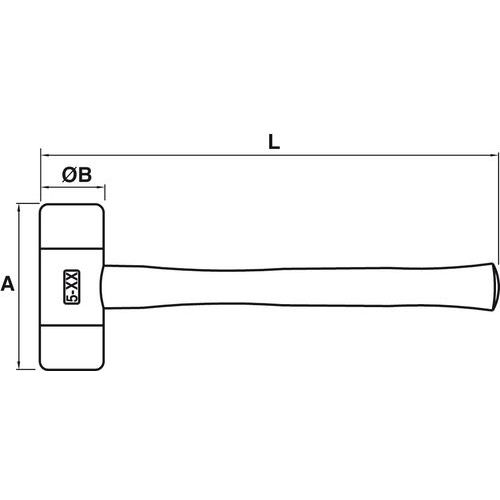 Hogert Technik Maillet Embouts Plastiques HT3B044 62mm 275mm - Outil Précis