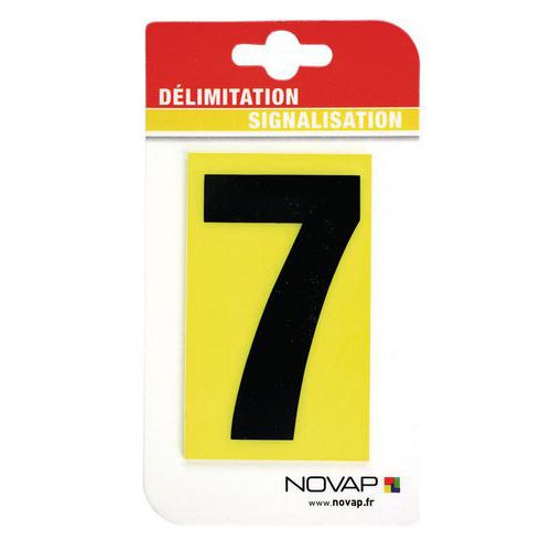 Numero Noir 7 H=45mm Fond Jaune