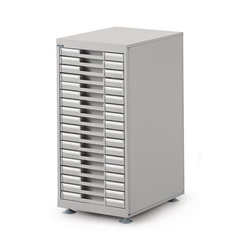 Module Simple Gris Clair / 18 Tiroirs Hteur 3 Cm Gris Clair