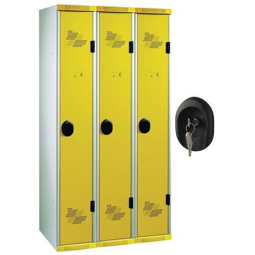 Vest Mono Ip Socle 3 Col L900x H1800xp500 Serr Cle Gris/jaun