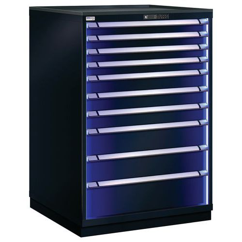 Armoire 10 Tiroirs Blue Line L 805 X 120 X 695 Cm Noir