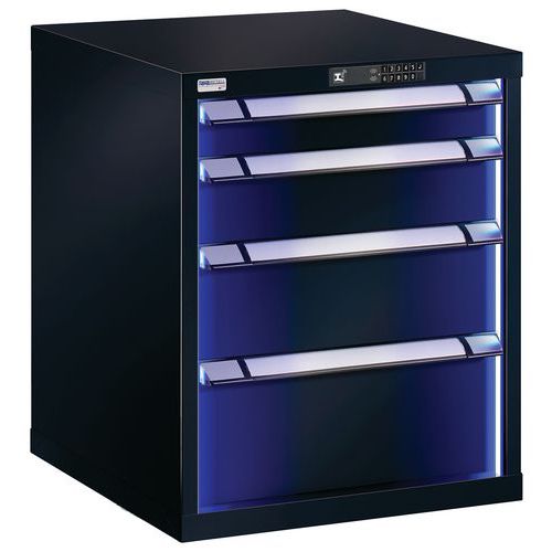 Armoire 4 Tiroirs Softclose Blue Line L 805 X 80 X 695 Noir