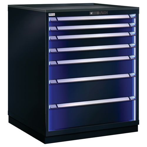Armoire 7 Tiroirs Softclose Blue Line L 805 X 100 X 695 Noir