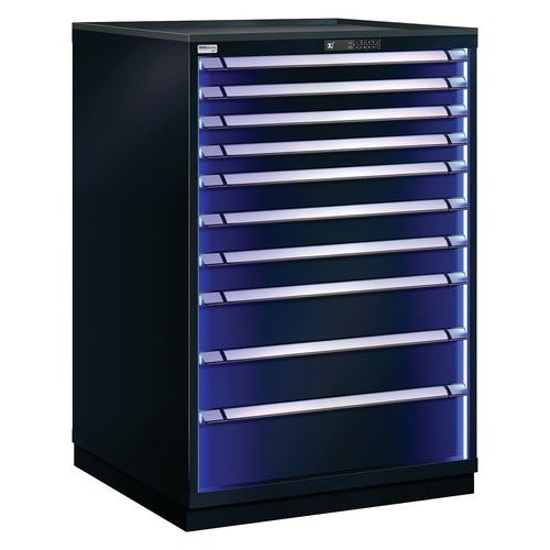 Armoire 10 Tiroirs Softclose Blue Line L 805 X 120 X 695 Noir