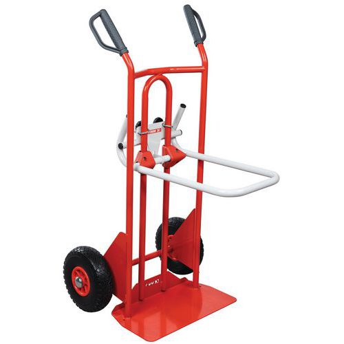 Fimm - Diable porte chaise 250 kg - Roues increvables - Rouge - Robuste et pratique