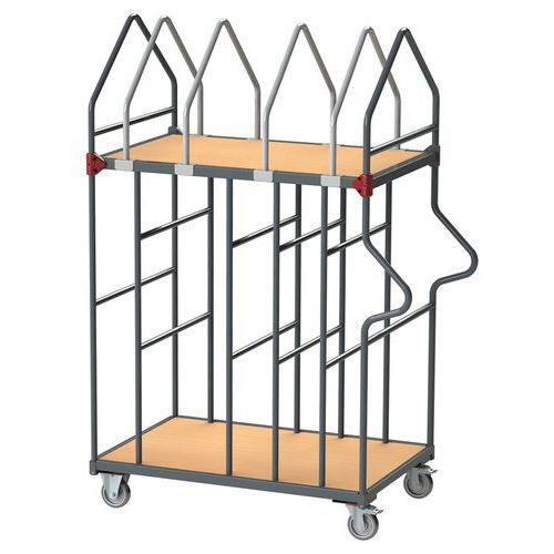 Fimm - Servante de stockage pour cartons pliés - 150 kg - 2 plateaux - 1990x800x1200 mm - Roulettes TPE - Livrée montée
