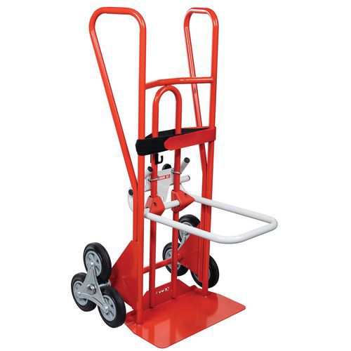 Fimm - Diable porte bacs 250 kg roues étoile rouge - Capacité 250 kg - Roues en caoutchouc - Idéal manutention