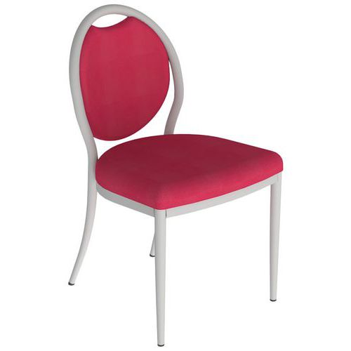 Mobidecor - Chaise 260 Alu Ginkgo Pivoine Rouge - 4 Pieds - Usage Collectivité - Éco-responsable