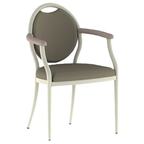 Mobidecor - Fauteuil Bridge 260 Ginkgo Terre Acc Cappuccino - Alu 4 Pieds - Usage Collectivité - Éco-responsable