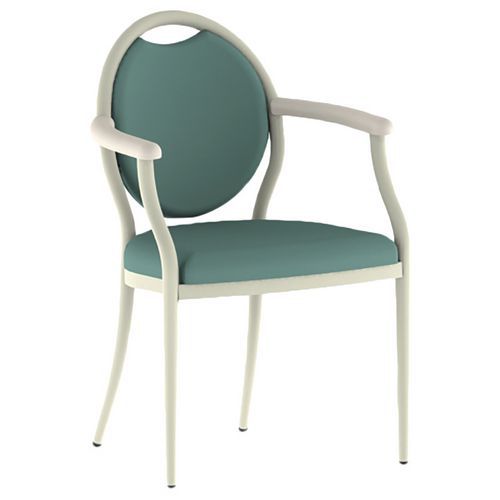 Mobidecor - Fauteuil Bridge 260 Ginkgo Vert - Alu 4 Pieds Beige - Usage Collectivité - Éco-responsable