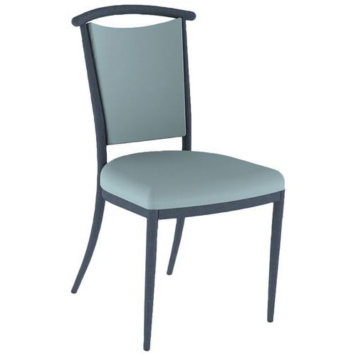 Chaise 550 Alu Ass/dos Ginkgo Aigue Marine 4p Noir Sablé