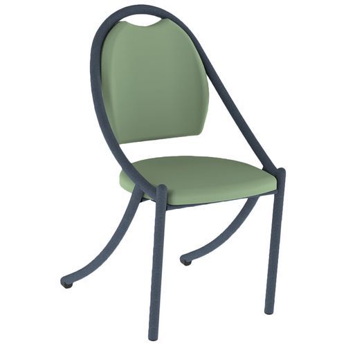 Chaise 280 Alu Ass/dos Ginkgo Menthe - 4p Noir Sablé