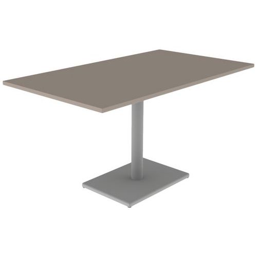 Mobidecor - Table Menorca 140x80cm - Plateau Rose Foncé Stratifié ABS - Piétement Acier Gris Central - Usage Collectivité - Éco-responsable