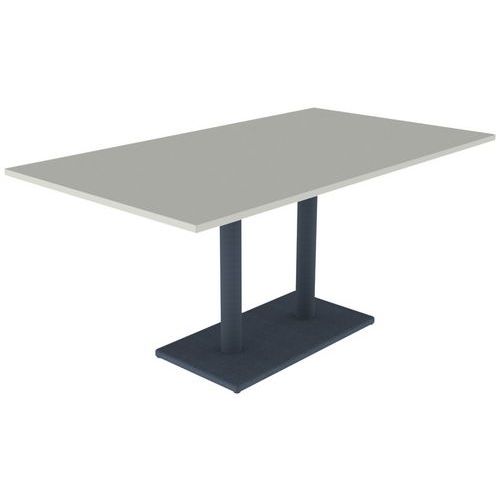Table Menorca 160x90 T6 Ép. 24 Mm Strat Abs Gris Perle/ns