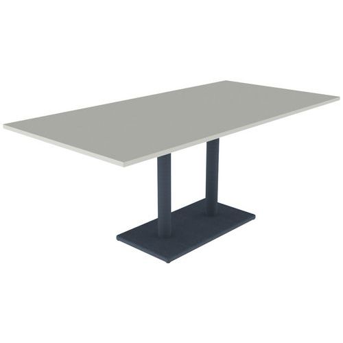 Table Menorca 180x90 T6 Ép. 24 Mm Strat Abs Gris Perle/ns