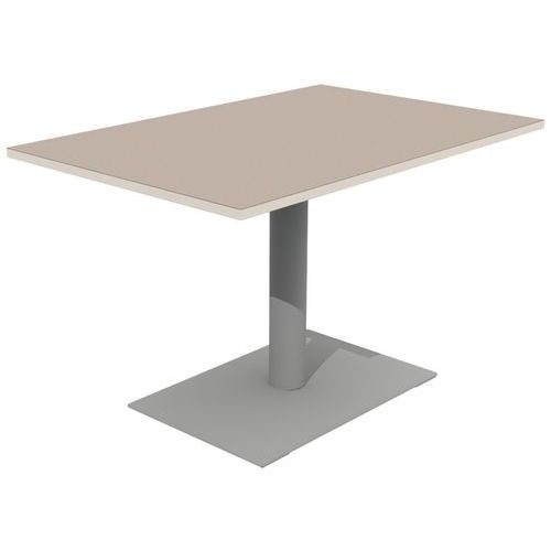 Mobidecor - Table Mano 120x80 T6 Stratifié Praline Blanc Pastel/9006 - Rose Foncé/Gris - 76cm Hauteur - Éco-responsable