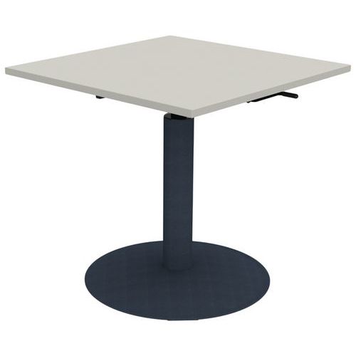 Table Mano Réglable 80x80 Strat Abs Gris Perle/noir Sablé