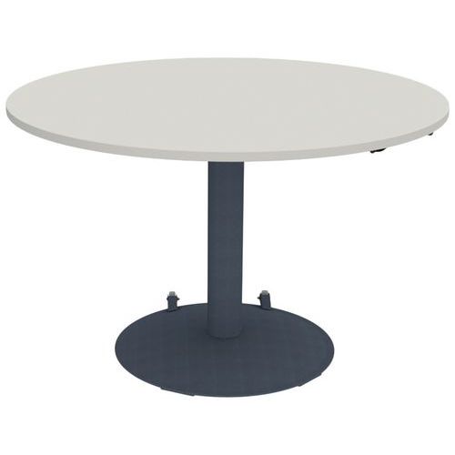 Table Mano Mob Réglable Ø120 Strat Abs Gris Perle/noir Sablé