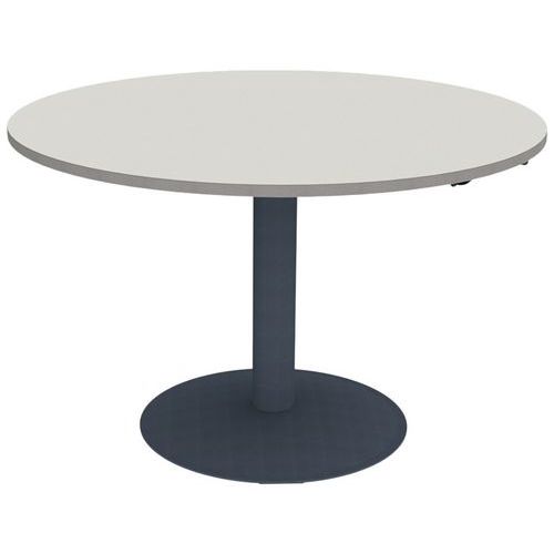 Table Mano Rég. Ø120 Strat Alaisé Gris Perle Gris/noir Sablé