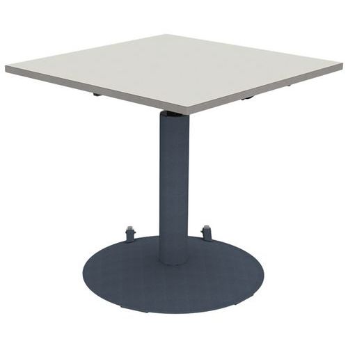 Table Mano Mob Rég. 80x80 Strat Alaisé Gris Perle Gris/ns