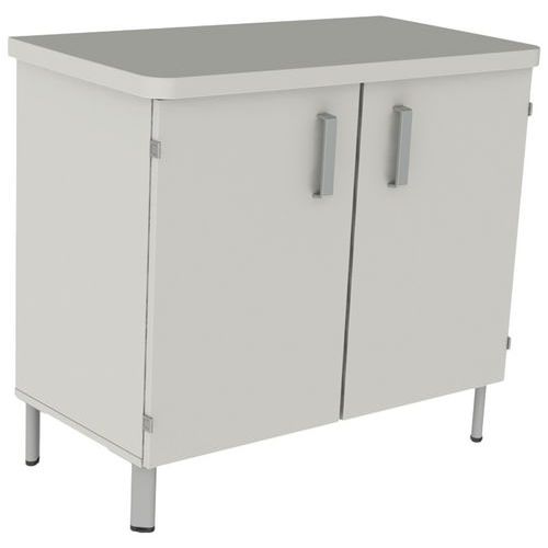 Mobidecor - Buffet Danaé Signature 2 Portes - Gris Perle - Plateau Stratifié - 104x91x50cm - Éco-responsable