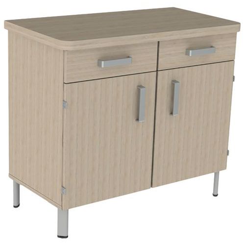 Mobidecor - Buffet Danaé Signature 2P 2T Chêne Gris - 104x91x50cm - Éco-responsable et Durable