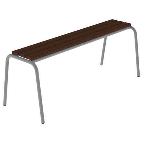 Mobidecor - Banc Eben 120 cm Hêtre Massif Wengé - Piètement Gris - Usage Collectivité - Éco-responsable